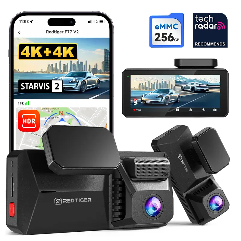 F77 STARVIS 2 4K+4K Dual IMX678 Voice Control 5.8GHz High Speed WIFI Dash Cam - Image 12