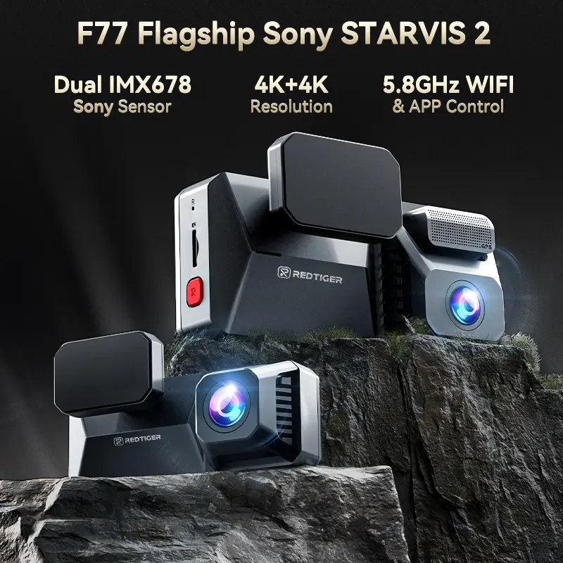 F77 STARVIS 2 4K+4K Dual IMX678 Voice Control 5.8GHz High Speed WIFI Dash Cam - Image 4