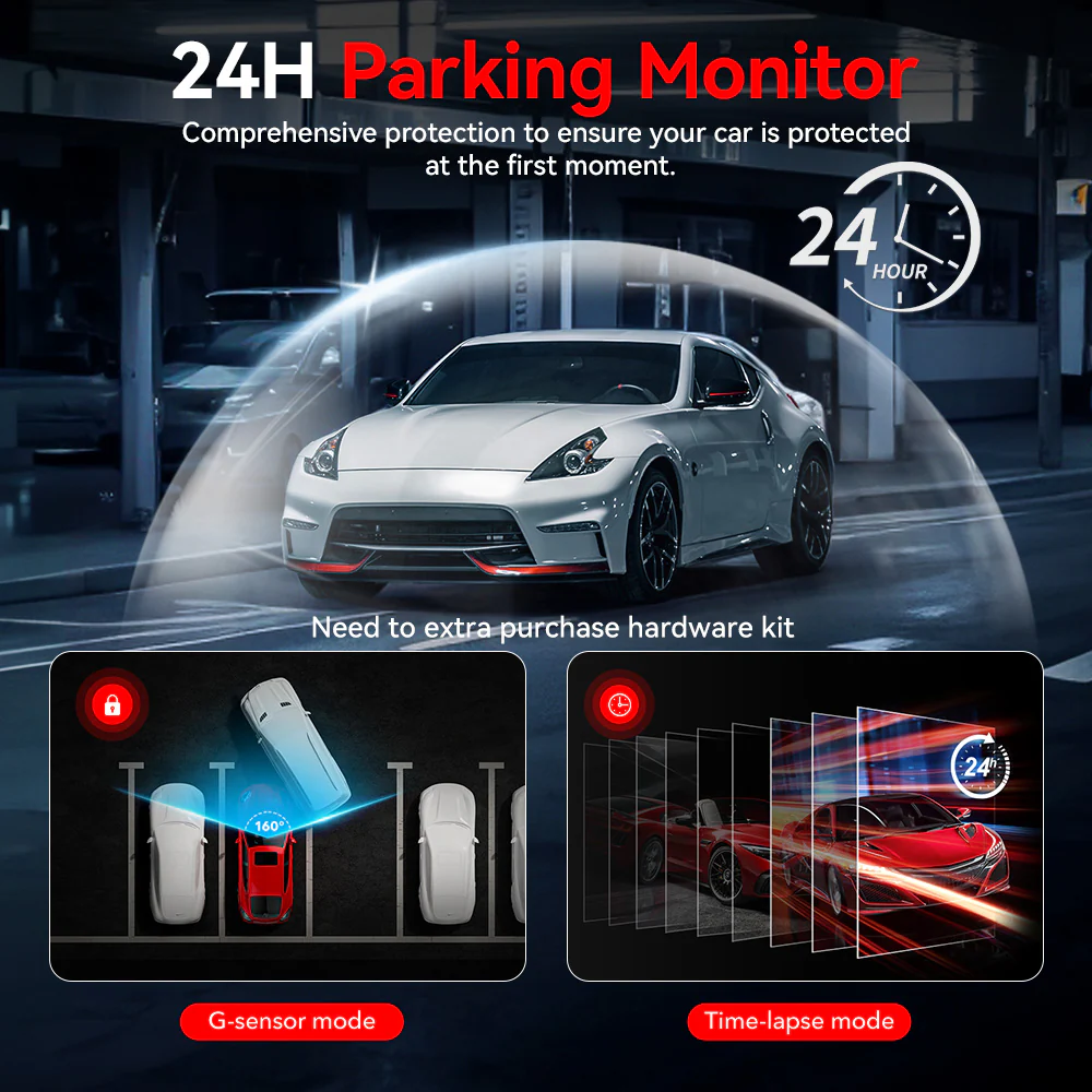 Redtiger A4 4K+1080P Voice Control 5.8GHz WIFI Dash Cam - Image 13