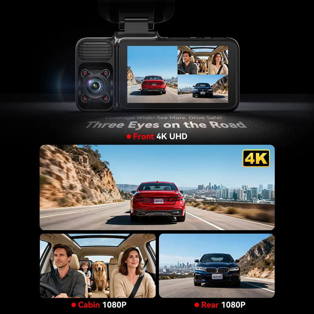 Redtiger F17 4K 3-Channel 5G Wifi Dash Cam - Image 3