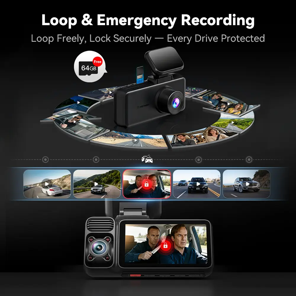 Redtiger F17 4K 3-Channel 5G Wifi Dash Cam - Image 7