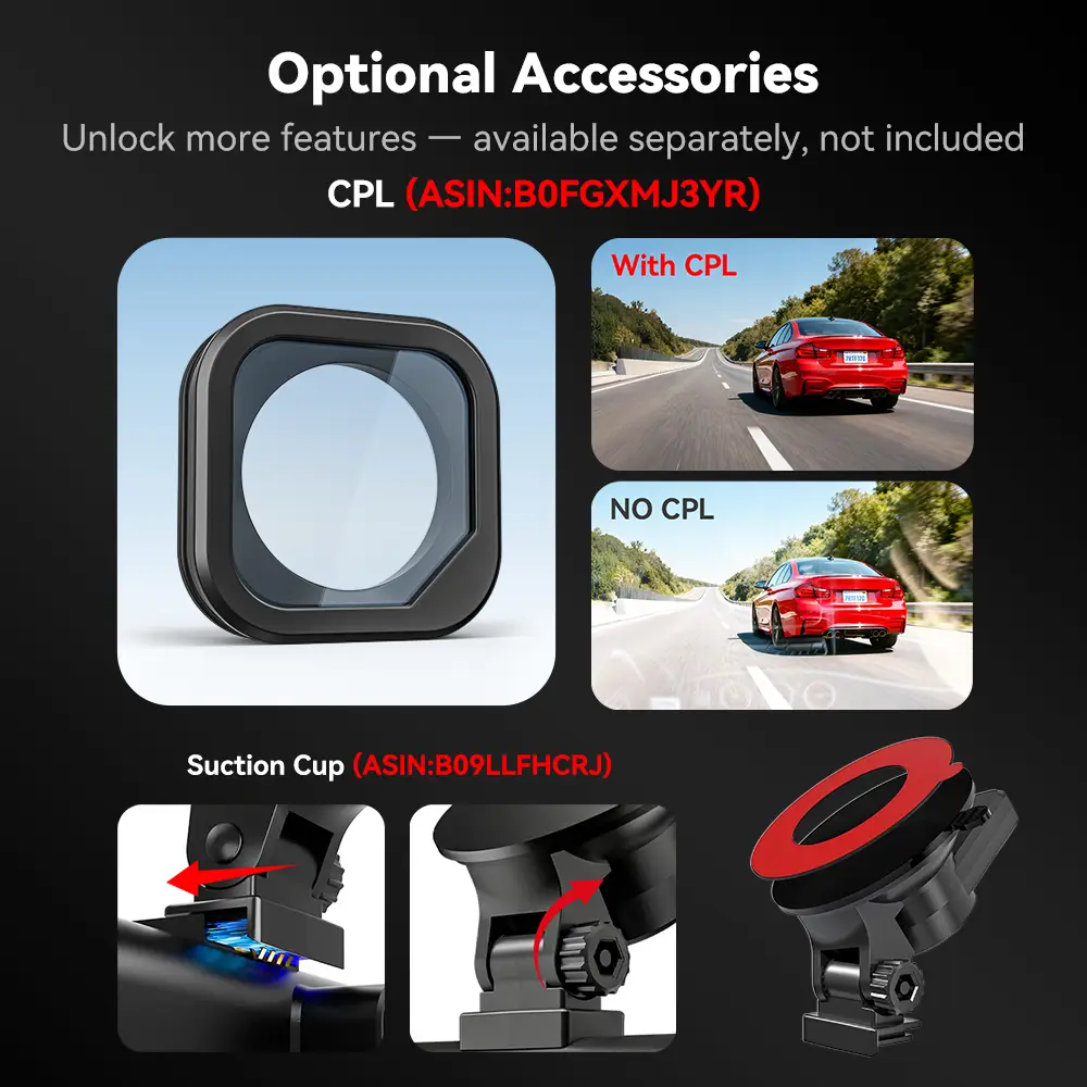 Redtiger F17 4K 3-Channel 5G Wifi Dash Cam - Image 9