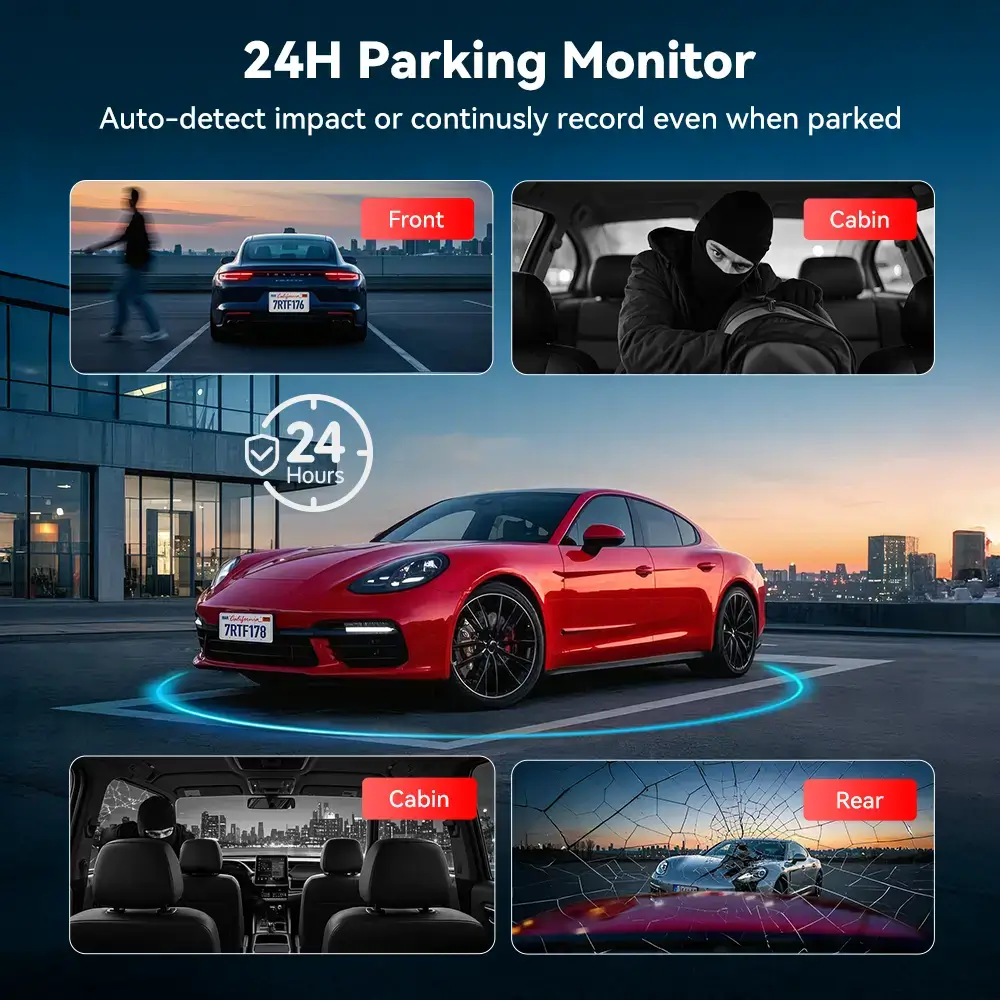 Redtiger F17 Plus 4 Channels 2.7K Sony STARVIS 2 5.8 Ghz Wifi Touch Screen Dash Cam - Image 3