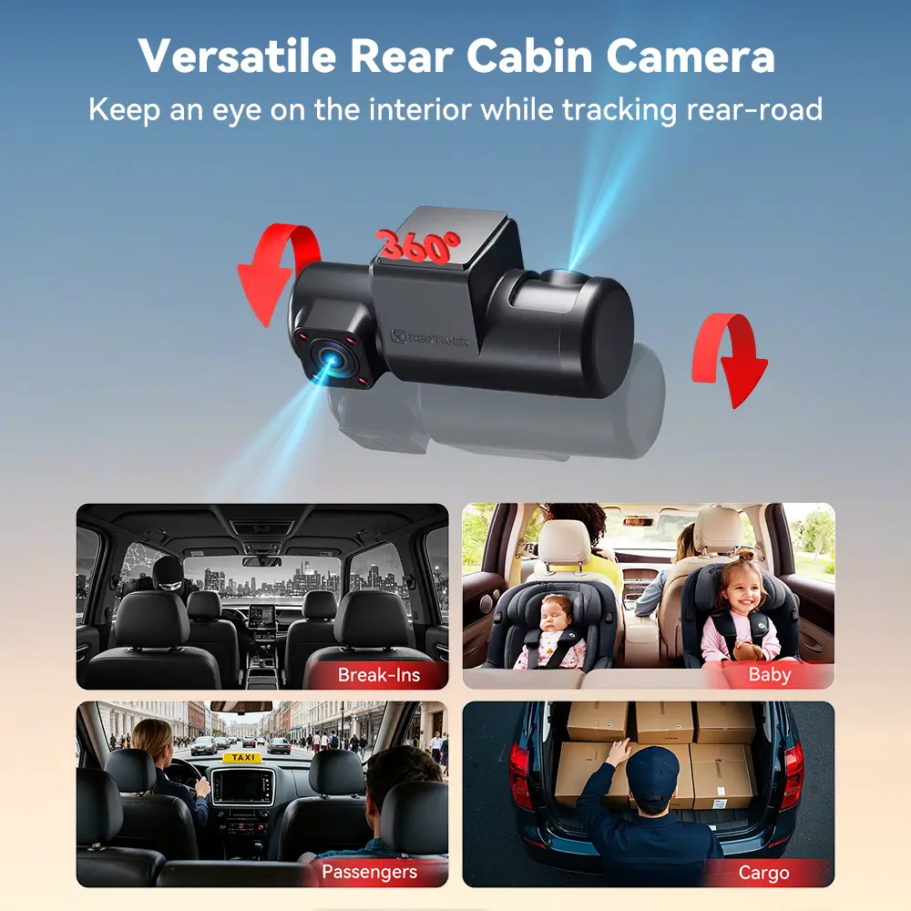 Redtiger F17 Plus 4 Channels 2.7K Sony STARVIS 2 5.8 Ghz Wifi Touch Screen Dash Cam - Image 8