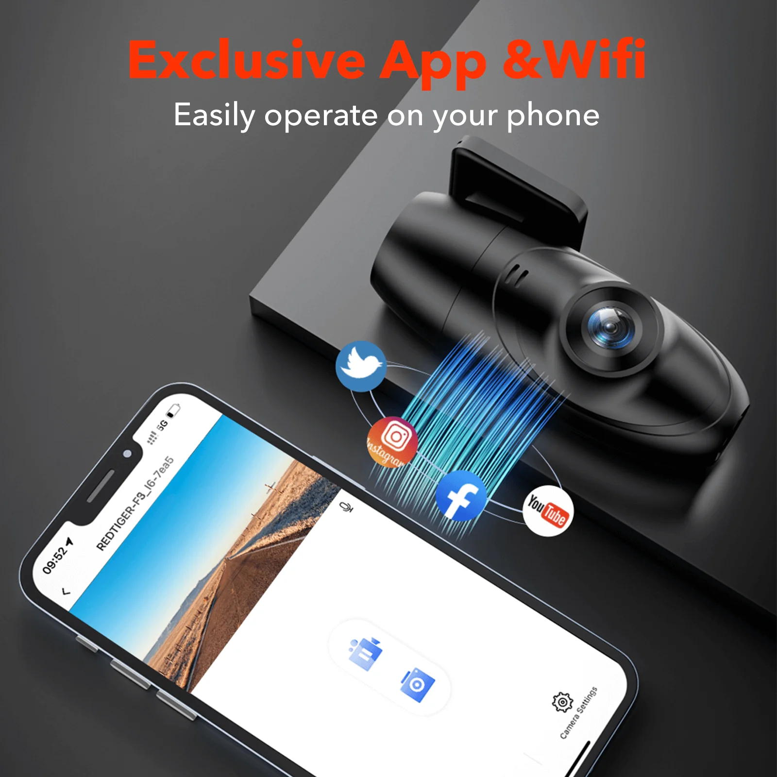 Redtiger F5 APP Control Front Dash Cam - Image 10