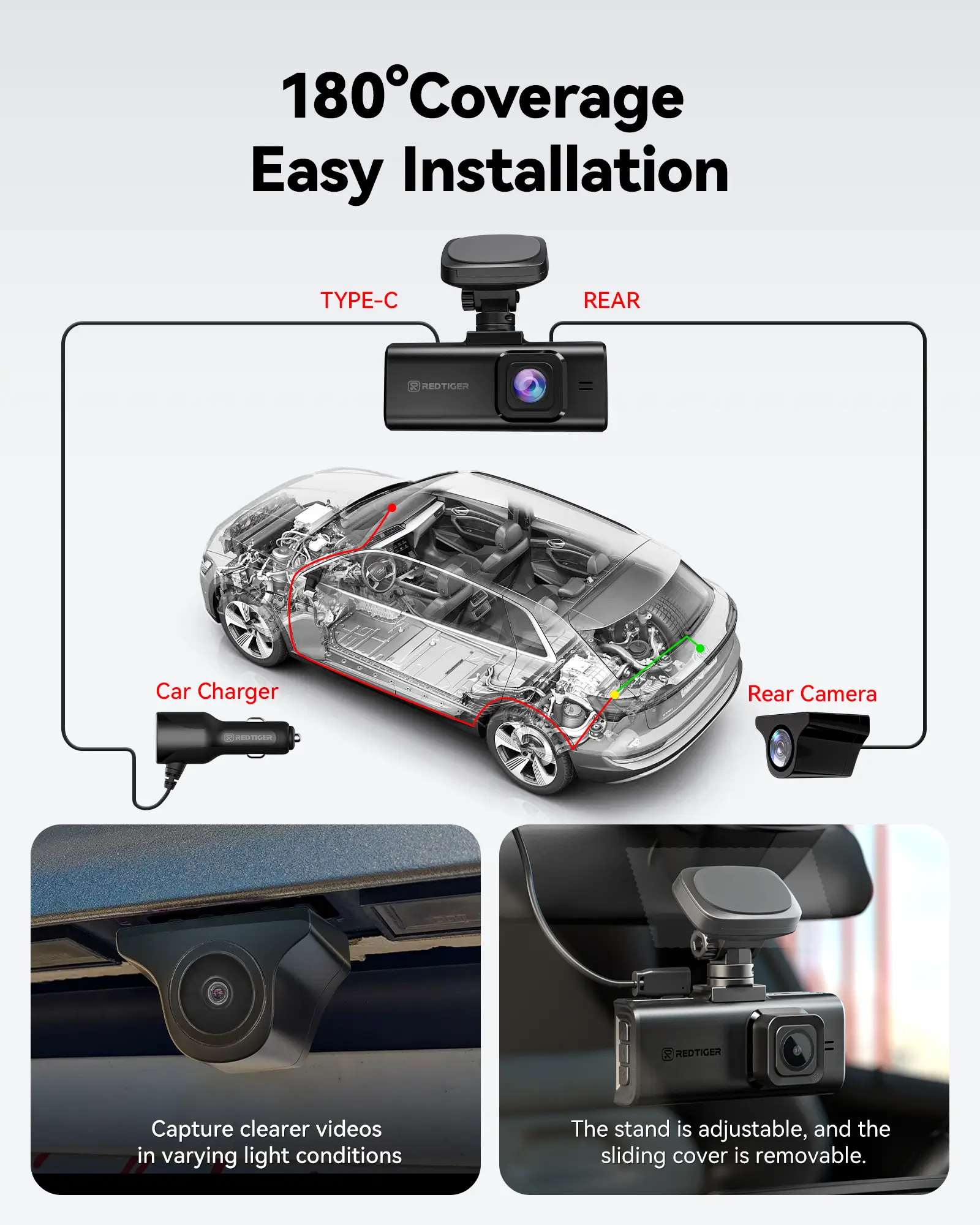 Redtiger F7N Elite 4K Sony STARVIS 2 WiFi-6 Touchscreen Voice Control Dual Dash Cam - Image 8