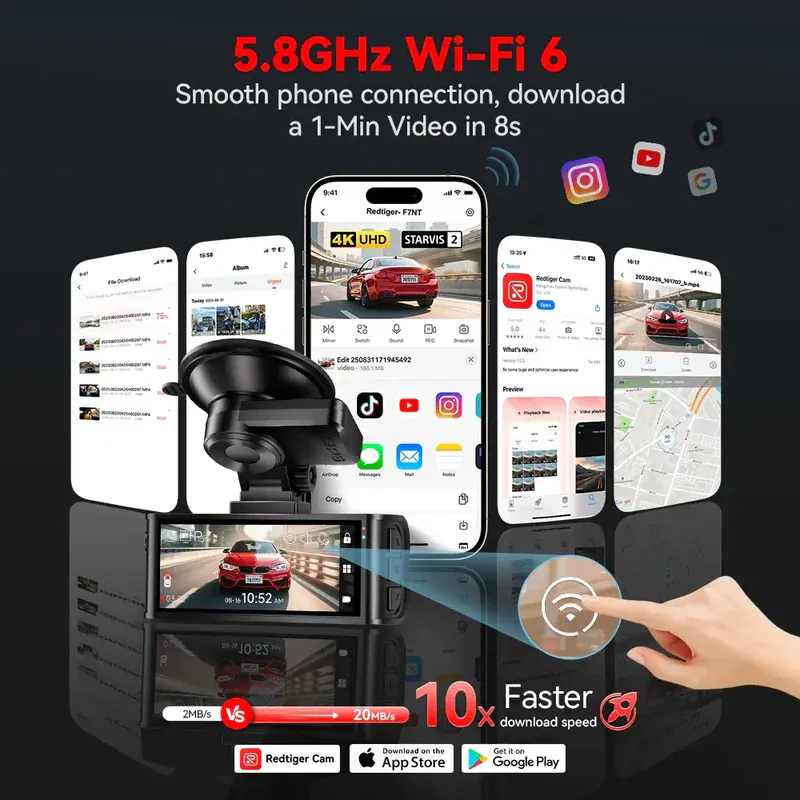 Redtiger F7NT Touch Screen 4K Dual Dash Cam - Image 6