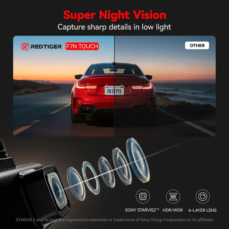 Redtiger F7NT Touch Screen 4K Dual Dash Cam - Image 7