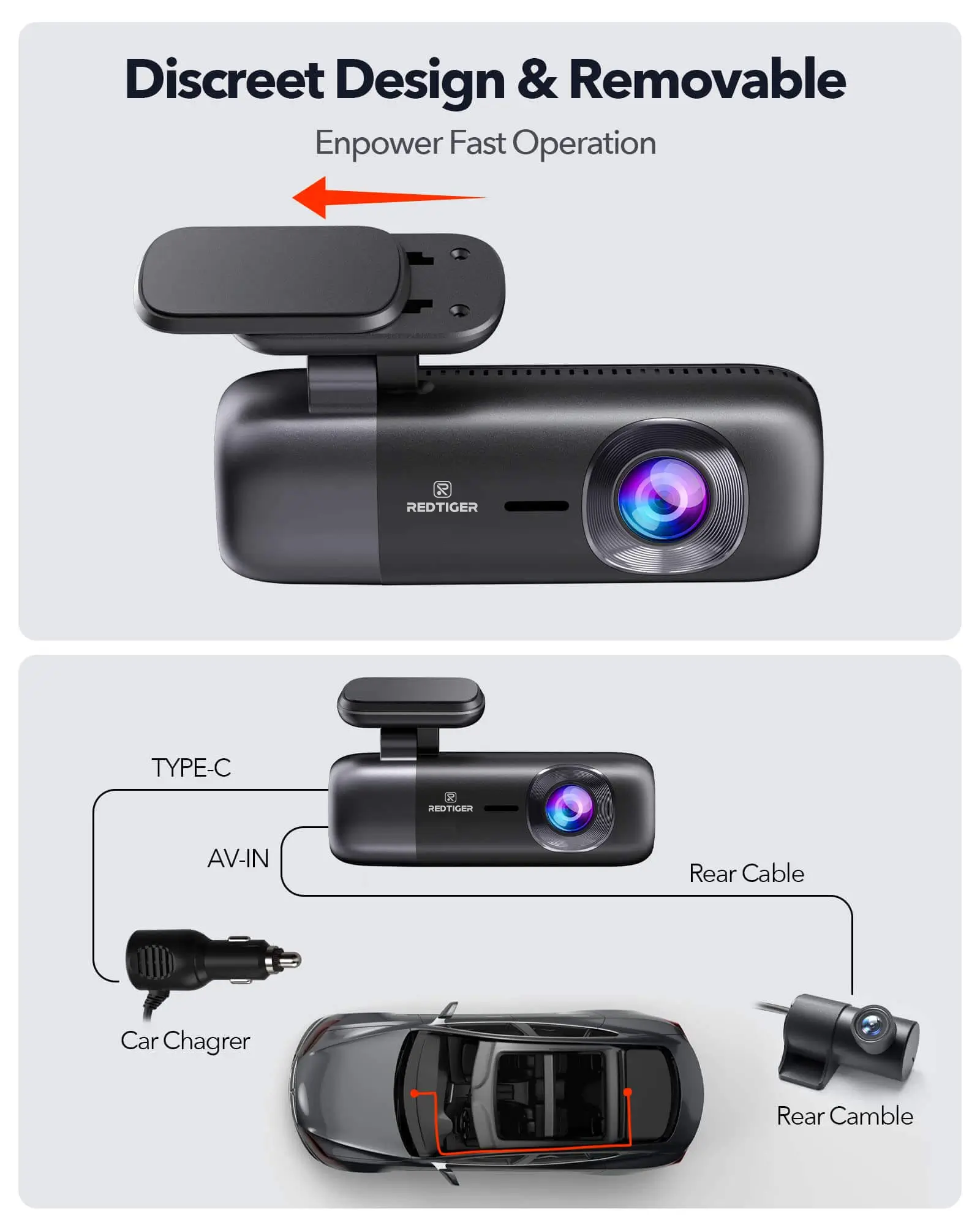 Redtiger F9 4K Dual Mini Dash Cam - Image 3