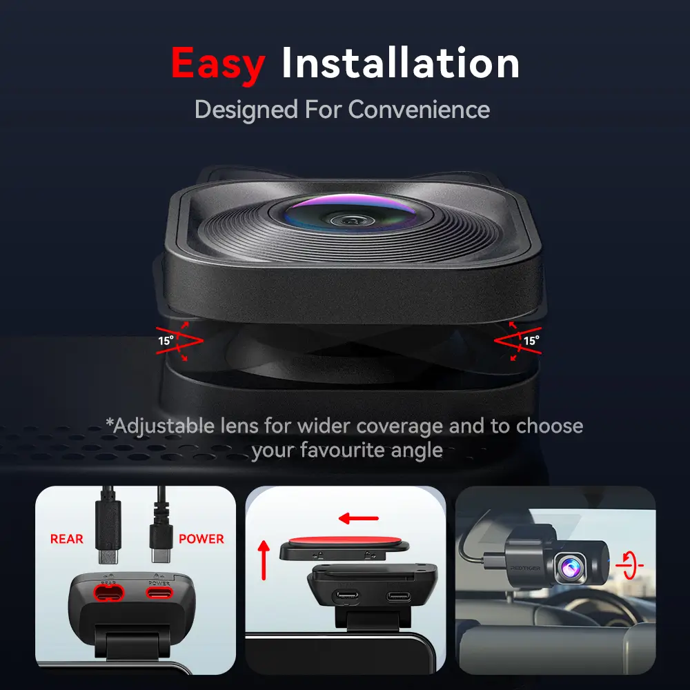 Redtiger ViewClear 70 4K Dual HDR 5.8Ghz WiFi-6 Hyper Night Clarity Dual Dash Cam - Image 8